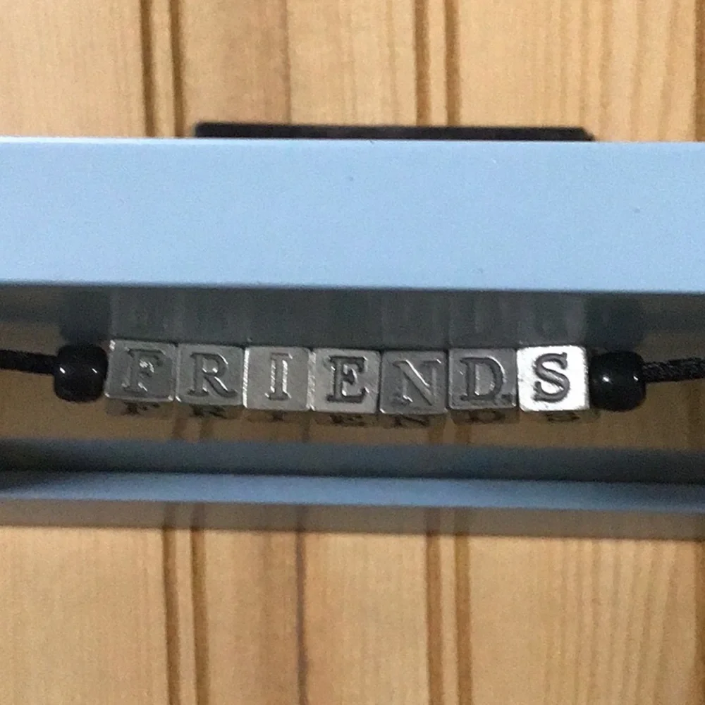 Charming Country Blue Wood Silver Pewter Friends Charm Photo‎ Picture Frame